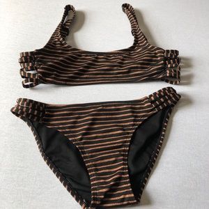 Xhilaration two peice black and gold bikini